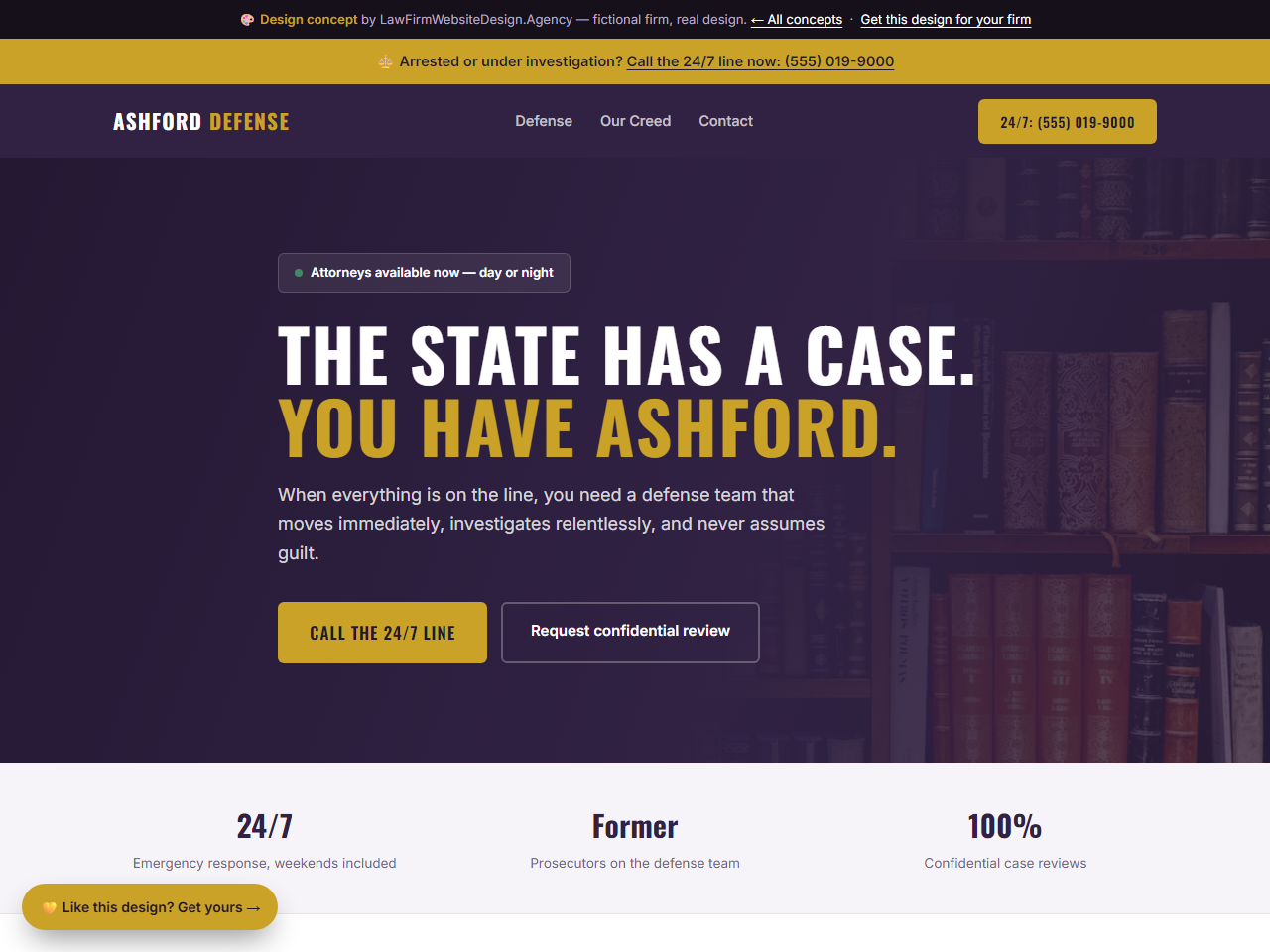 Criminal Defense law firm website design example, ASHFORD DEFENSE