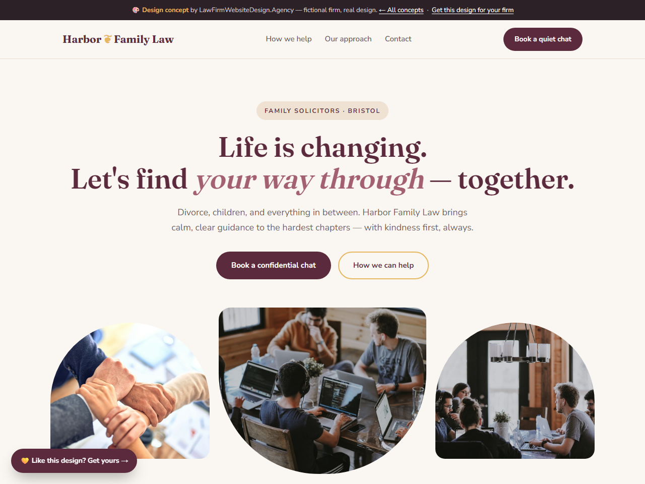 Family Law law firm website design example, HARBOR FAMILY LAW