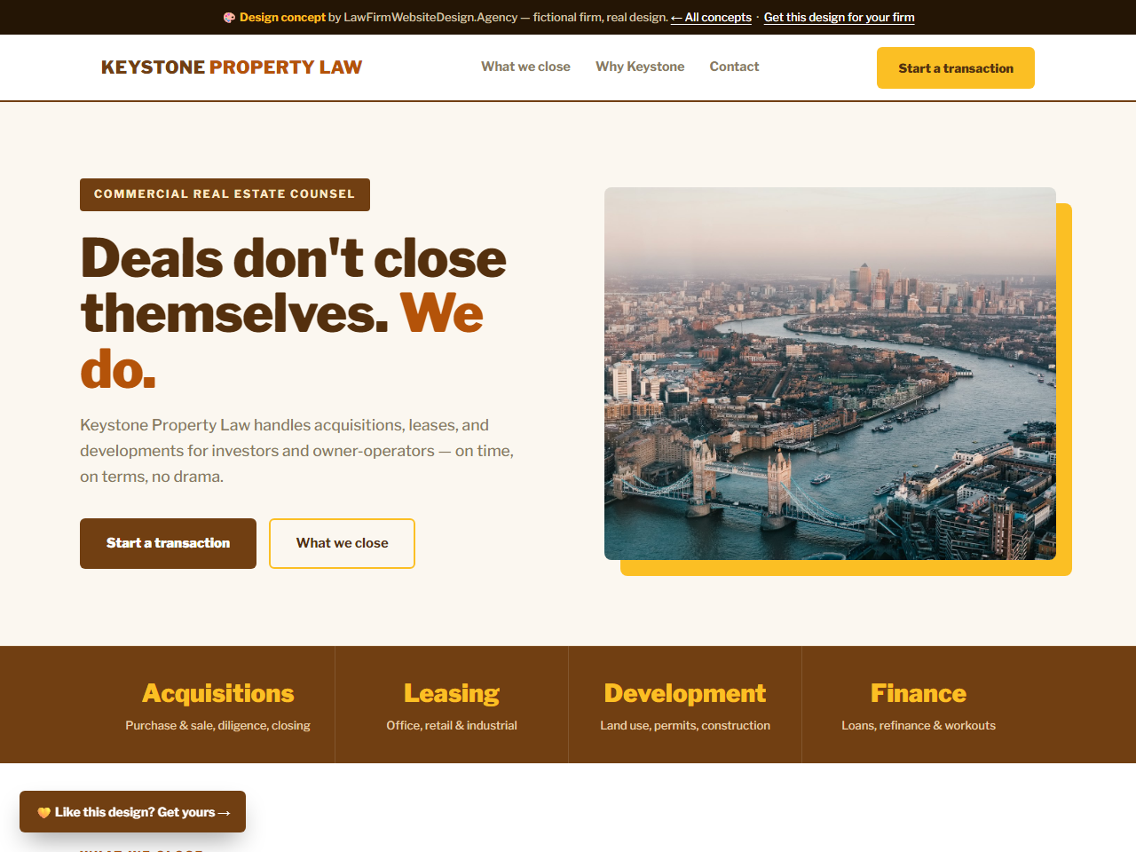 Real Estate law firm website design example, KEYSTONE PROPERTY